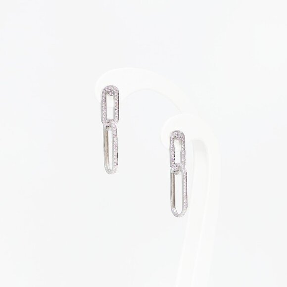 Diamond Double Circlet Earrings - Picture 3 of 7